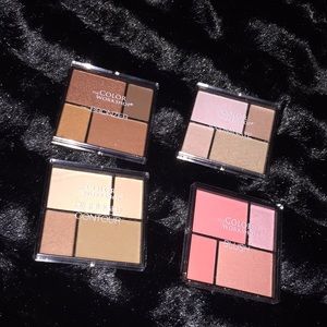 Bronzer, highlight/contour, blush, illuminate.